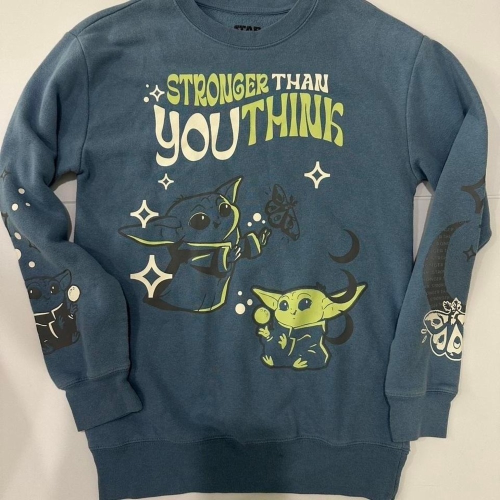 Star Wars Baby Yoda Blue Crewneck size xsmall unisex